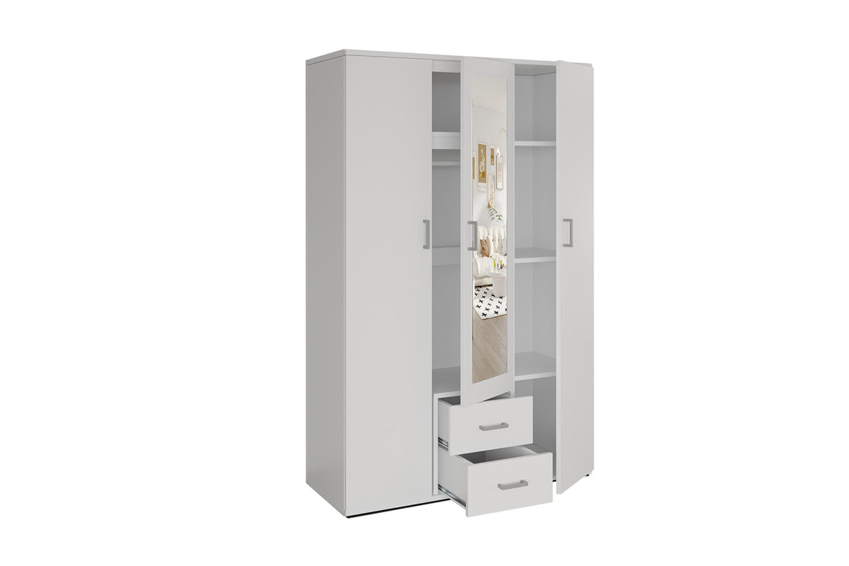 Armoire Marc – Blanc – 3 portes – 120 × 185 cm