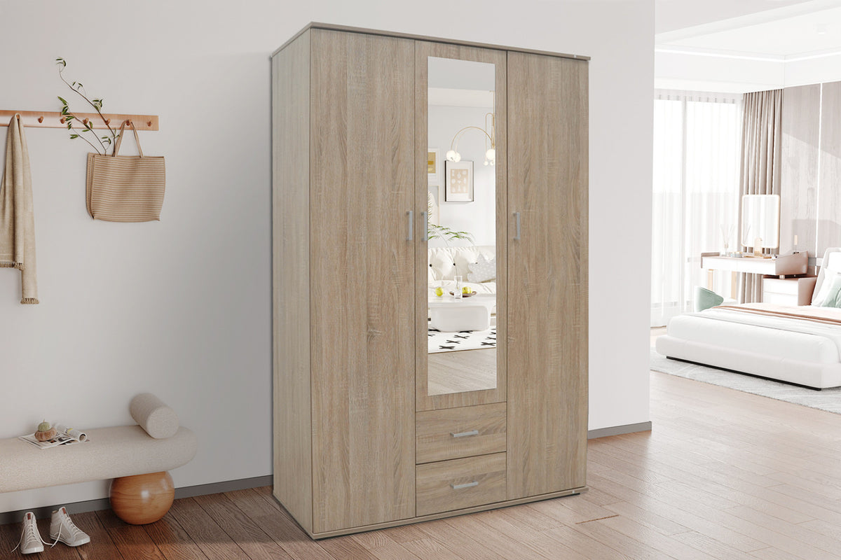 Armoire Marc – Sonoma – 3 portes – 120 × 185 cm