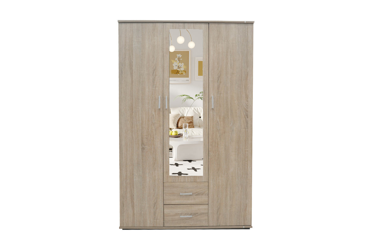 Armoire Marc – Sonoma – 3 portes – 120 × 185 cm