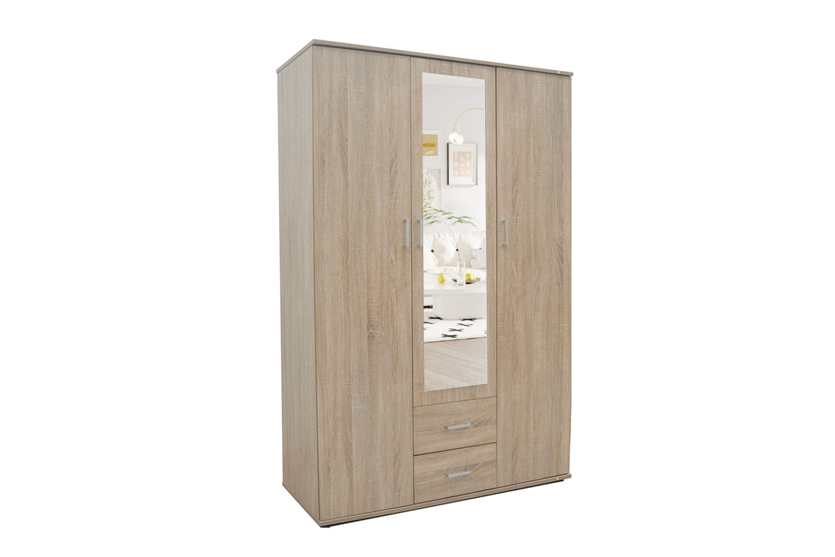 Armoire Marc – Sonoma – 3 portes – 120 × 185 cm