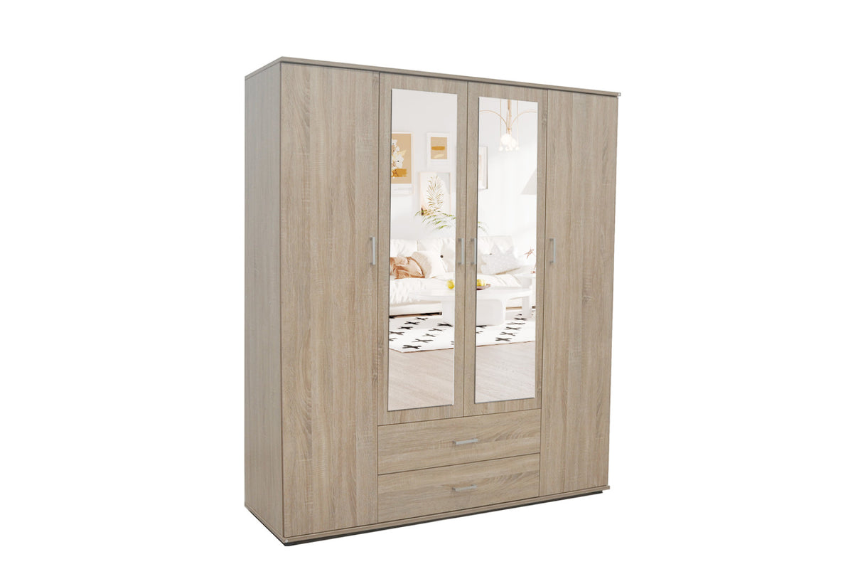 Armoire Marc – Sonoma – 4 portes – 160 × 185 cm