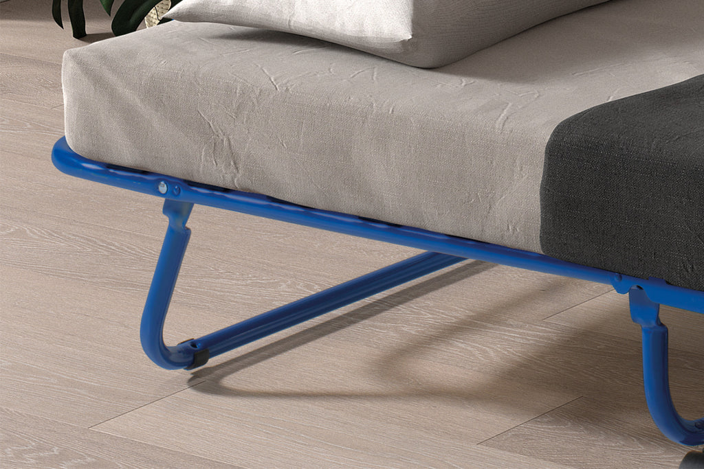 Lit pliable Safari – métal bleu – 80x190 cm