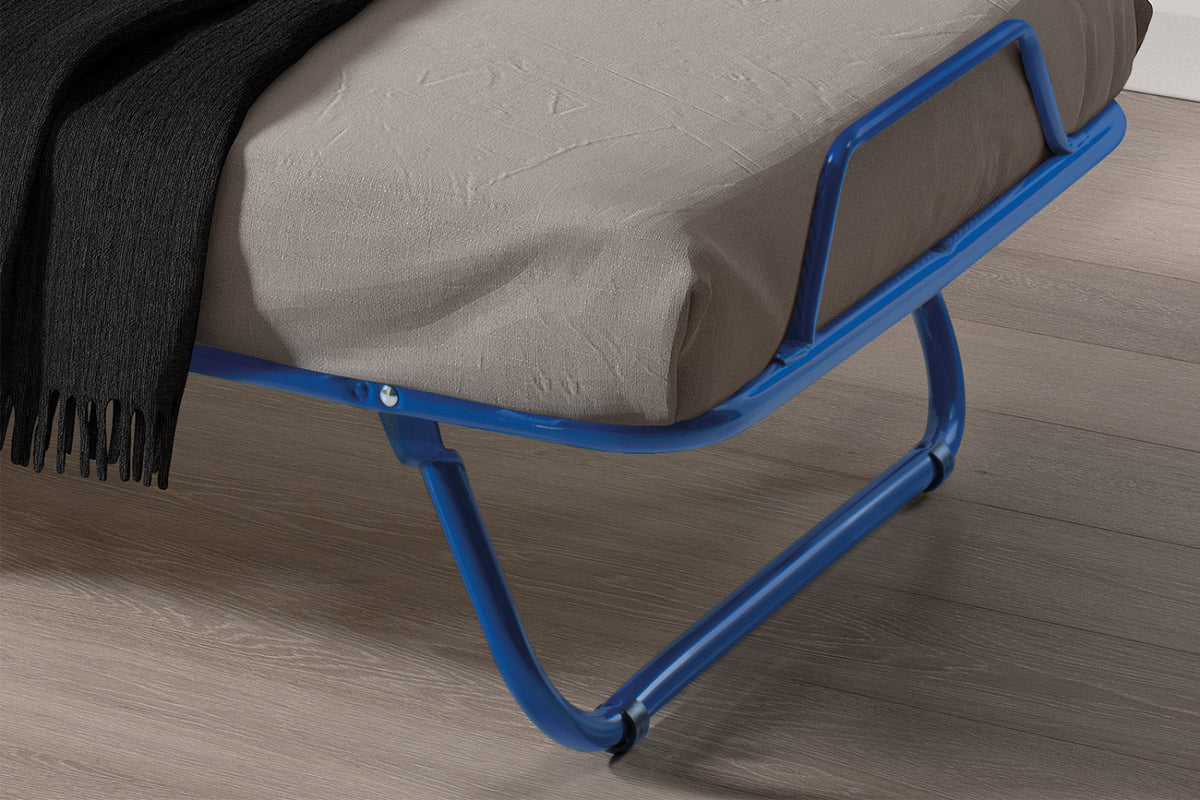 Lit pliable Safari – métal bleu – 80x190 cm