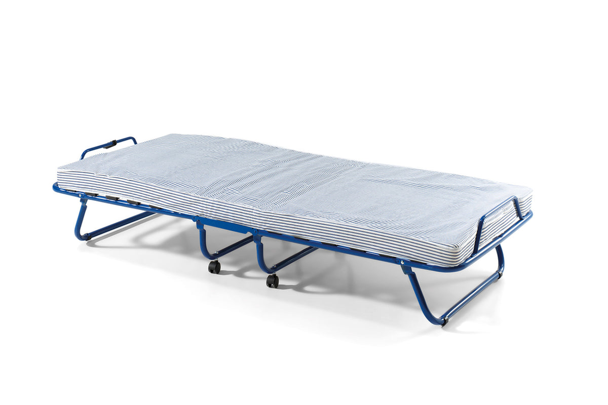 Lit pliable Safari – métal bleu – 80x190 cm