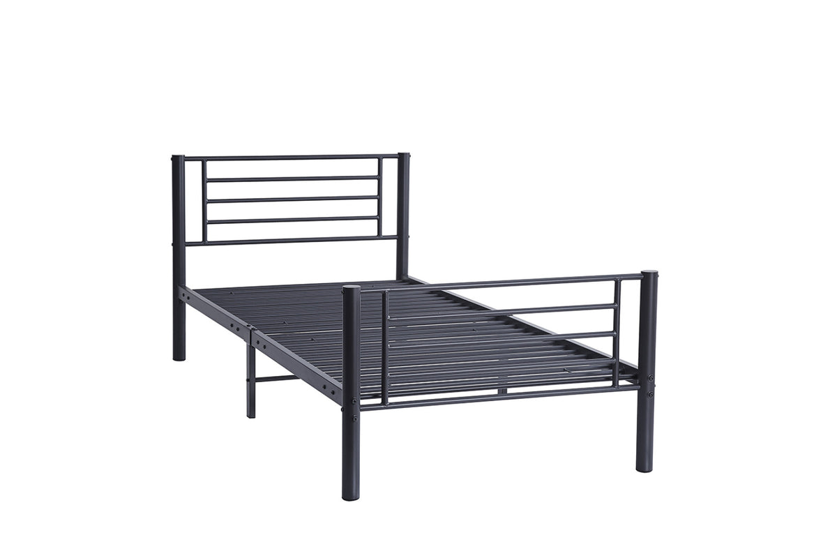 Lit Sammy – métal gris foncé – 90x200 cm