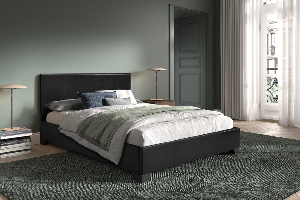 Lit Roma – avec sommier noir – 140x200 cm