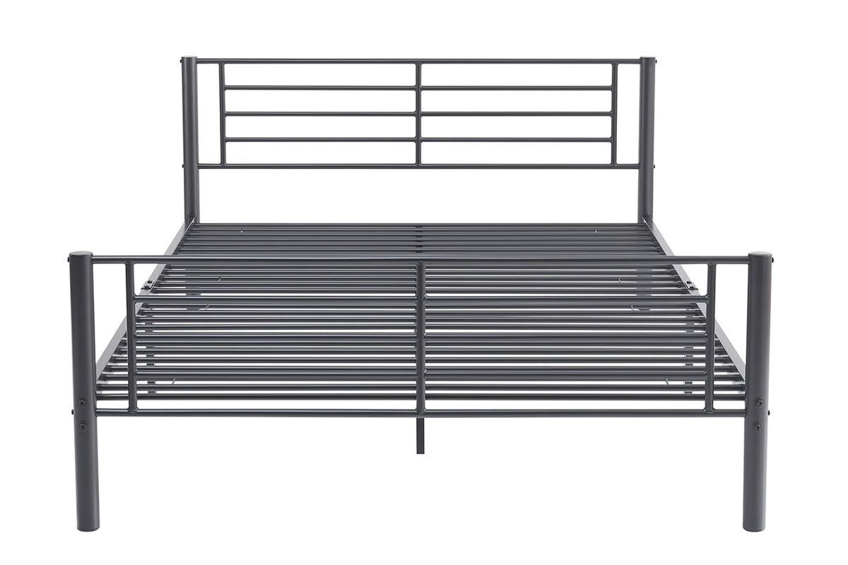 Lit Sammy – métal gris foncé – 140x200 cm