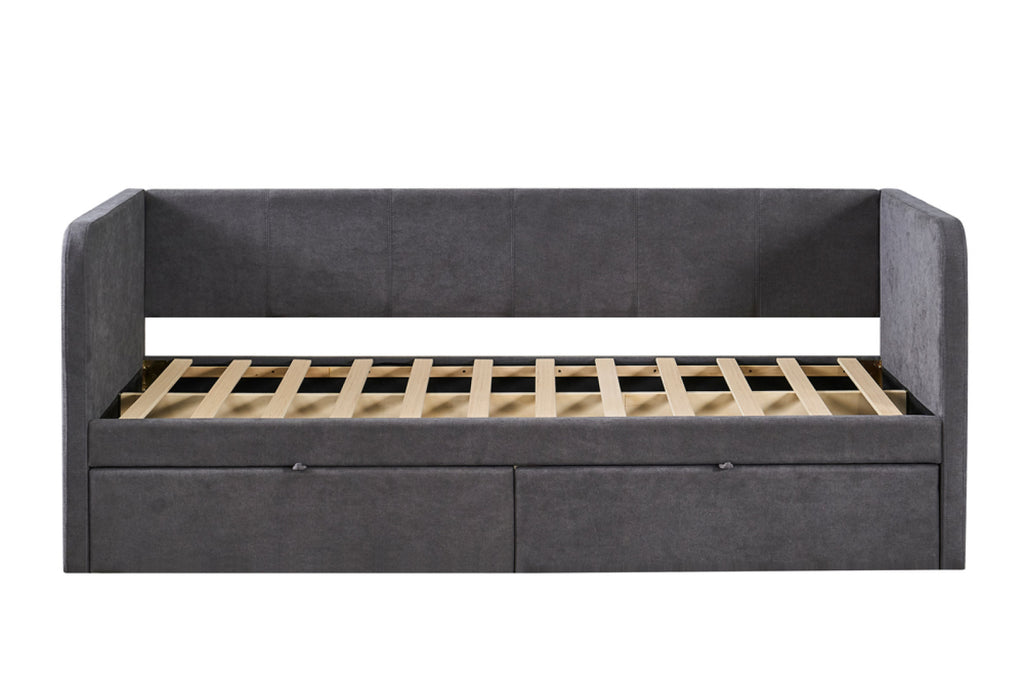 Lit Parma – avec sommier tissues gris – 90x200 cm