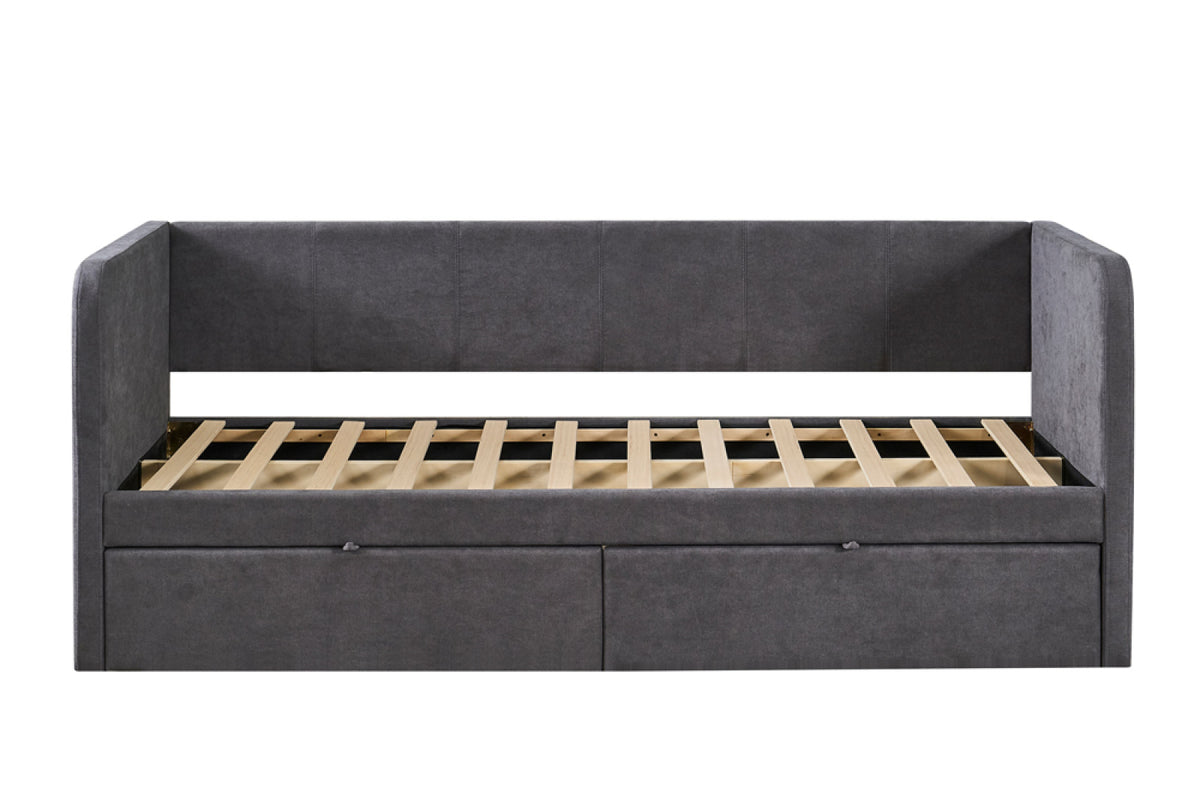 Lit Parma – avec sommier tissues gris – 90x200 cm