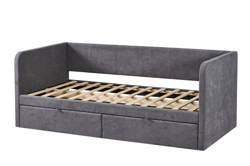 Lit Parma – avec sommier tissues gris – 90x200 cm