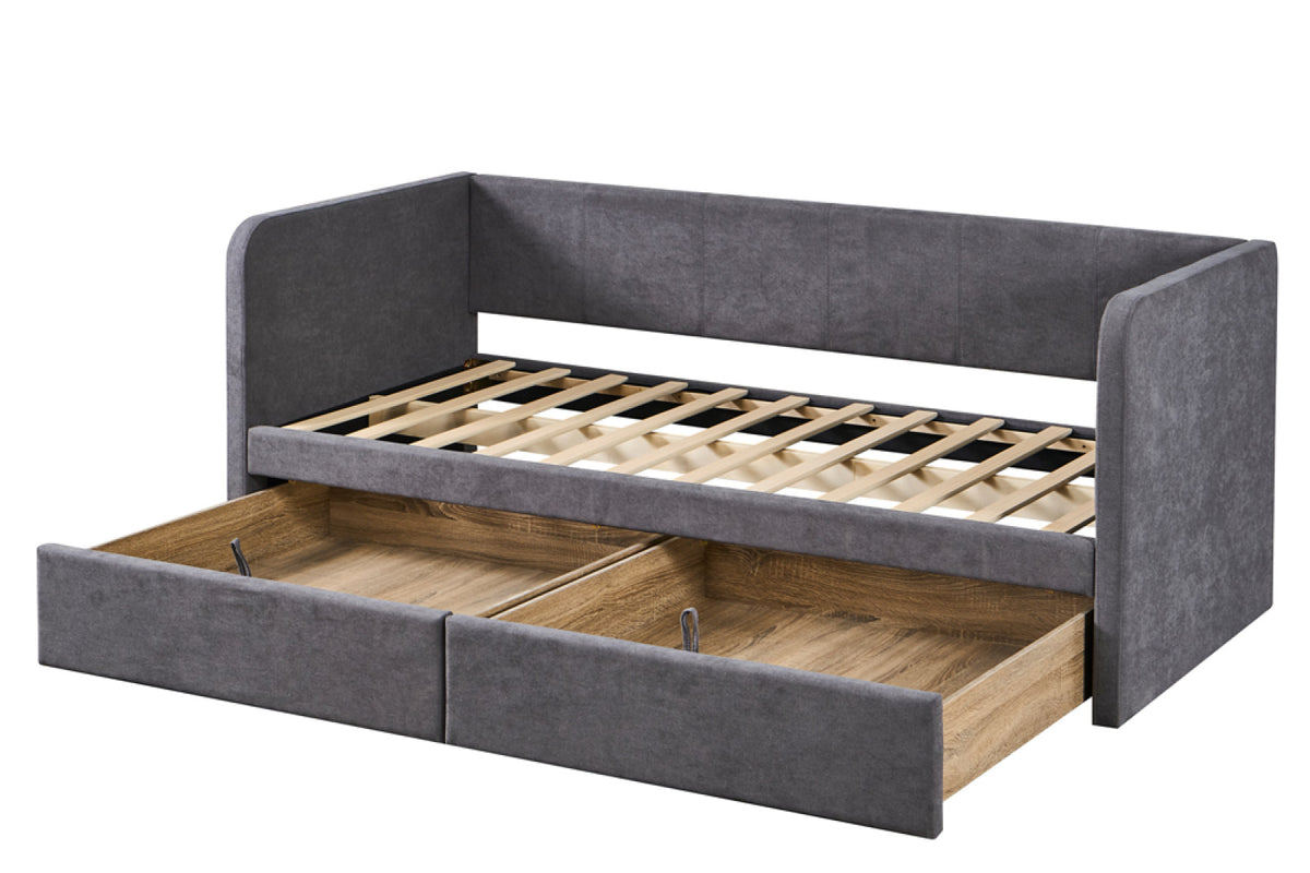 Lit Parma – avec sommier tissues gris – 90x200 cm