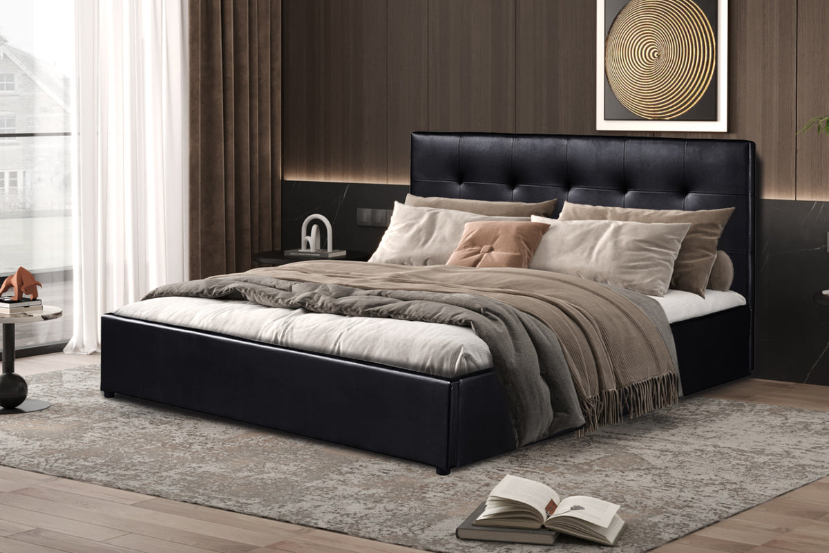 Lit coffre Porto – avec sommier noir – 160x200 cm