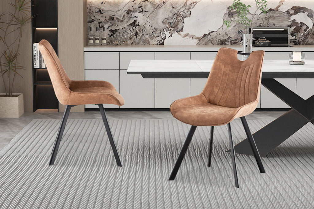Chaise Pablo – micro fibre brun foncé
