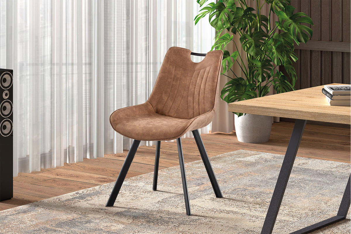 Chaise Pablo – micro fibre brun foncé