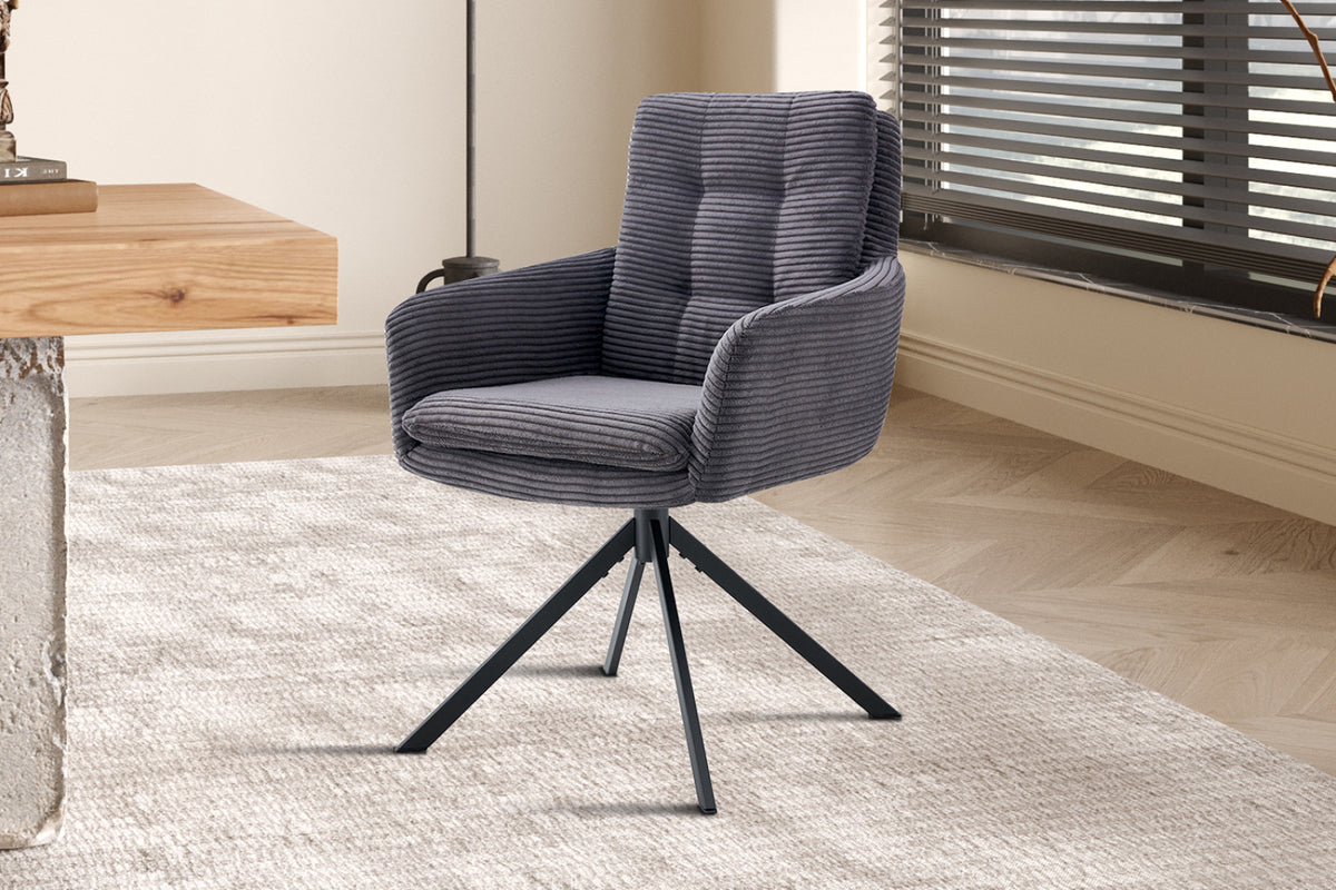 Chaise pivotante Luna – Gris – vue 3