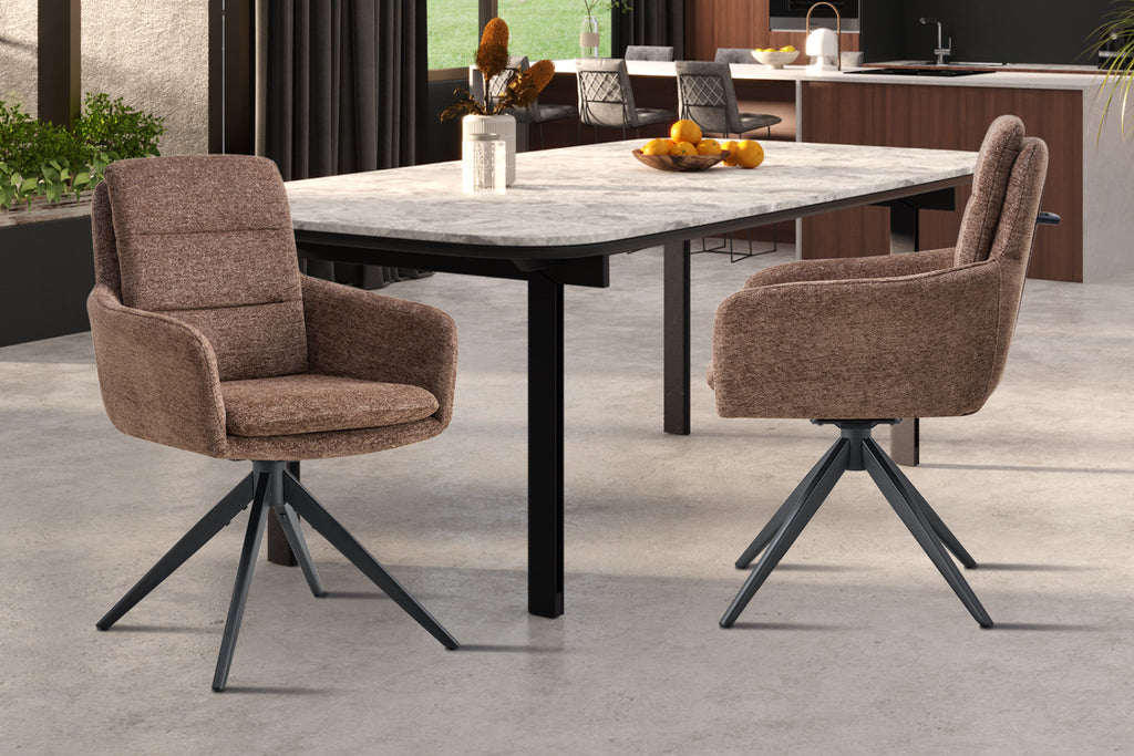 Lot de 2 chaises pivotantes Lisold – Brun