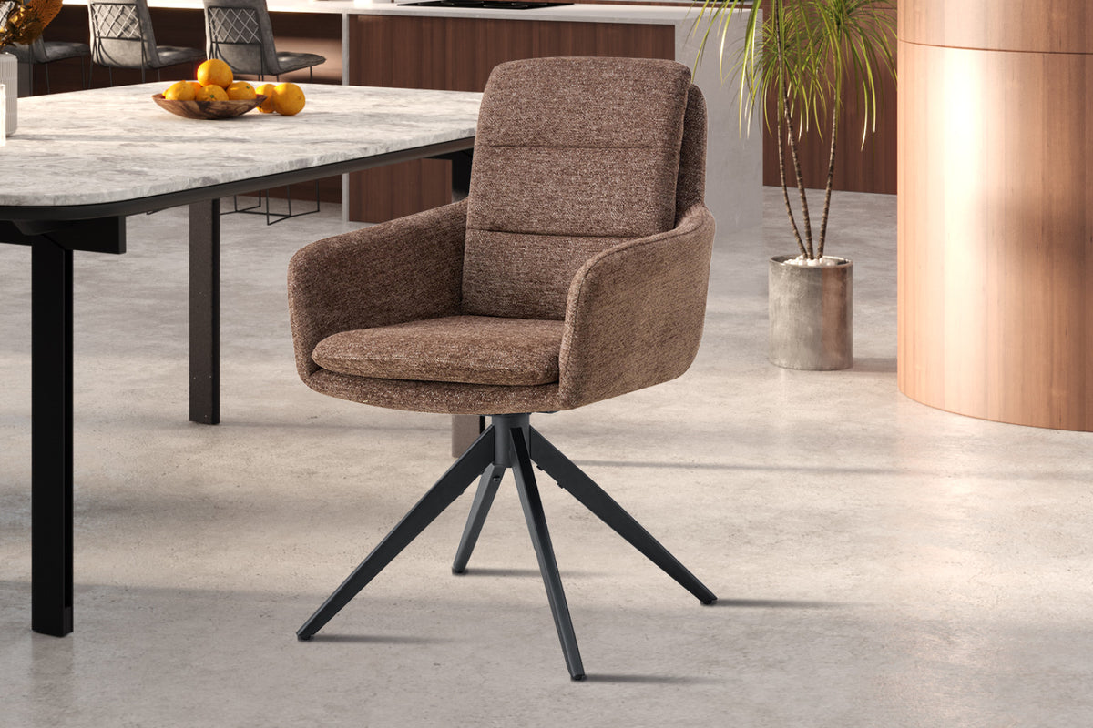 Lot de 2 chaises pivotantes Lisold – Brun