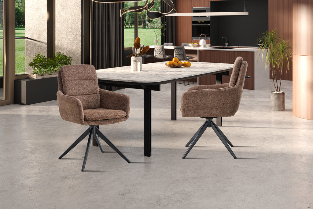 Lot de 2 chaises pivotantes Lisold – Brun