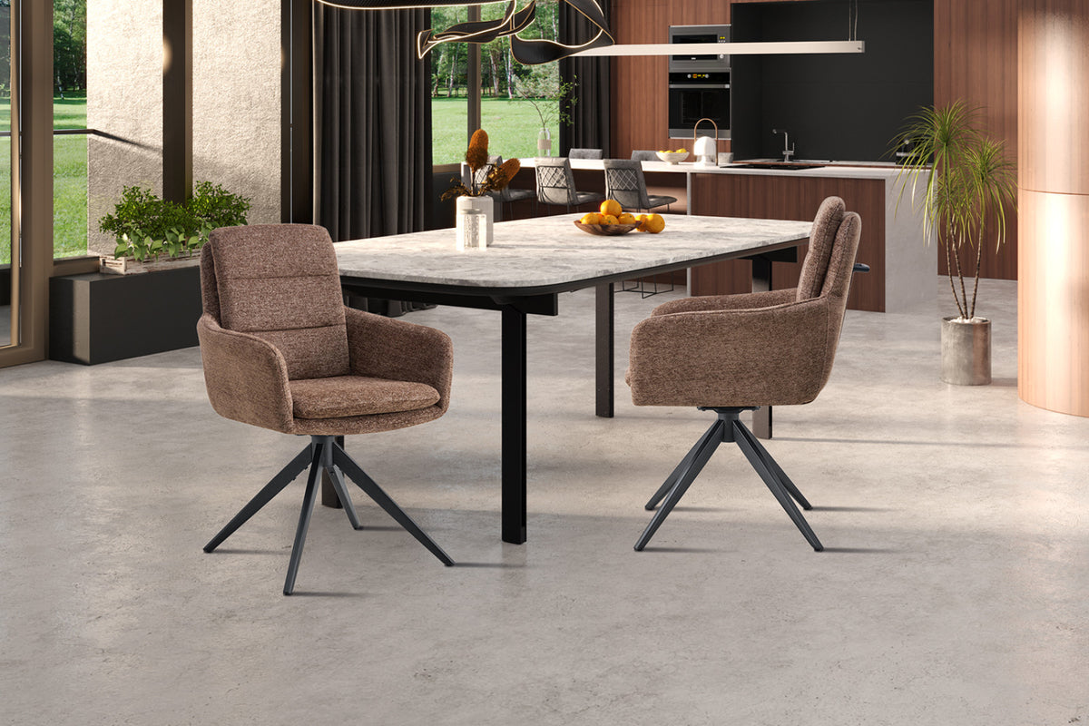 Lot de 2 chaises pivotantes Lisold – Brun