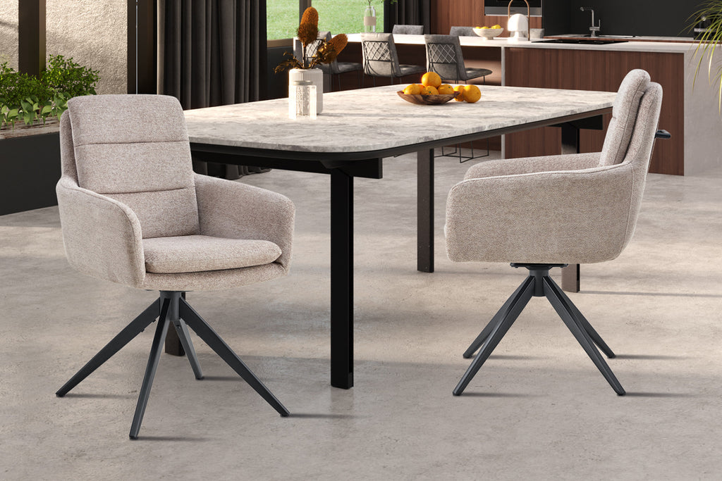 Lot de 2 chaises pivotantes Lisold – Sable