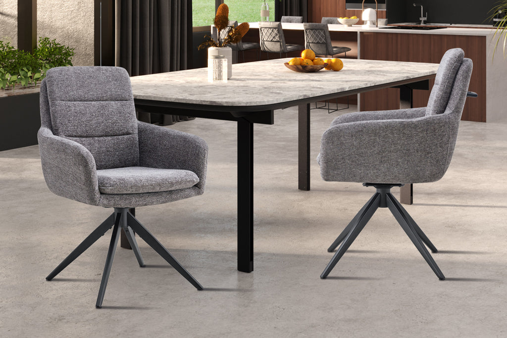 Lot de 2 chaises pivotantes Lisold – Gris foncé