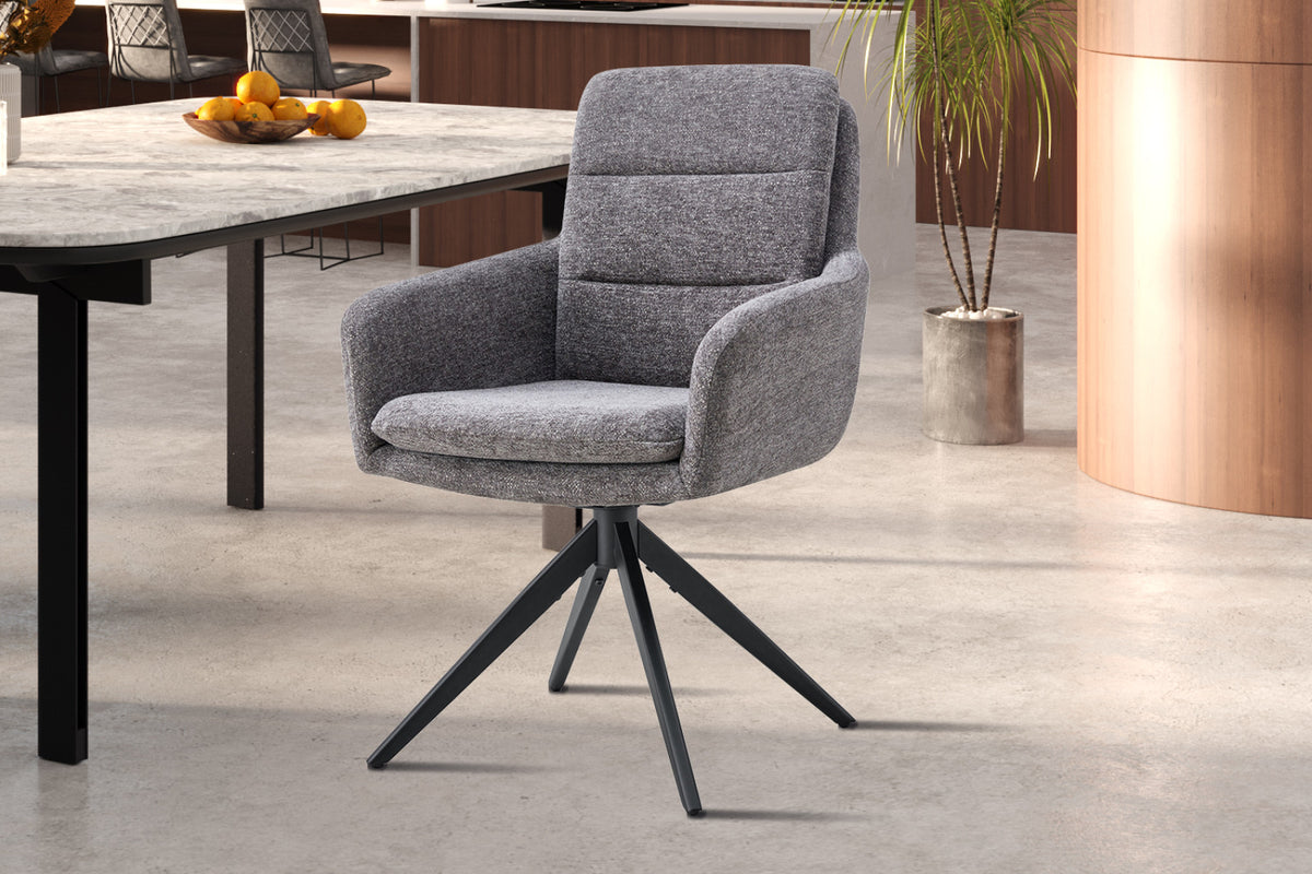 Lot de 2 chaises pivotantes Lisold – Gris foncé