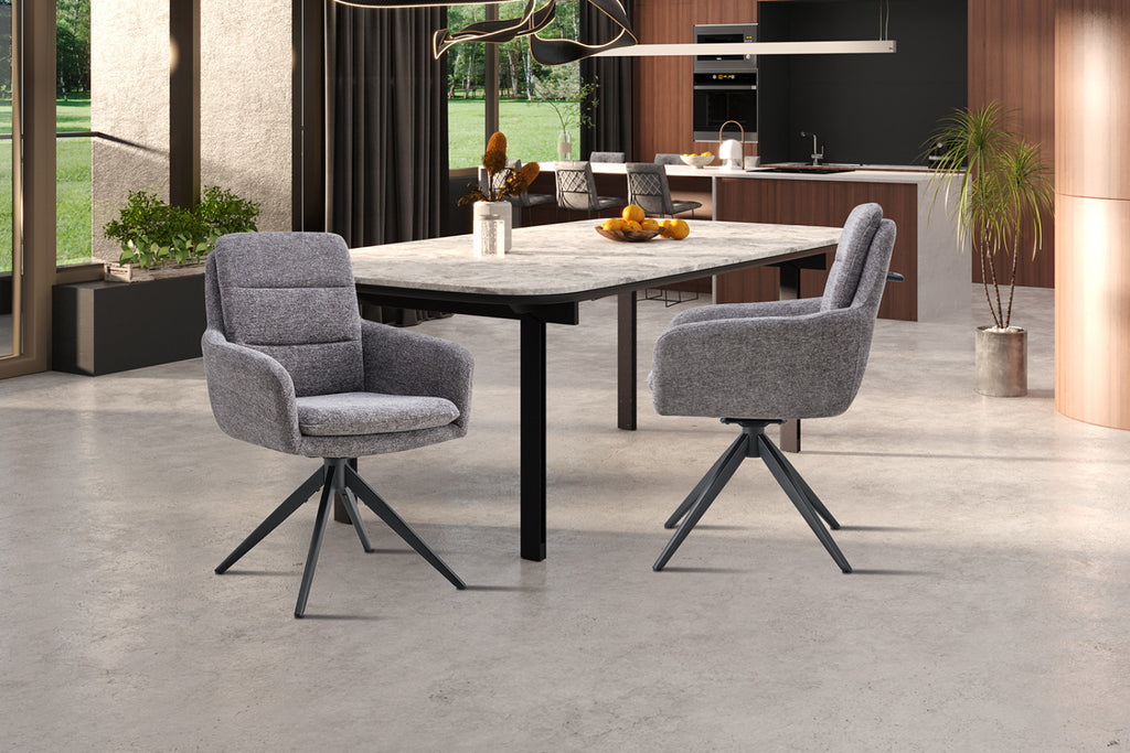 Lot de 2 chaises pivotantes Lisold – Gris foncé