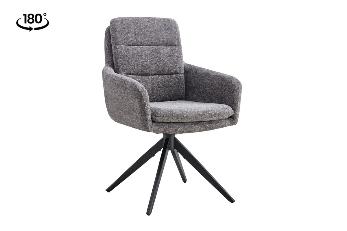 Lot de 2 chaises pivotantes Lisold – Gris foncé