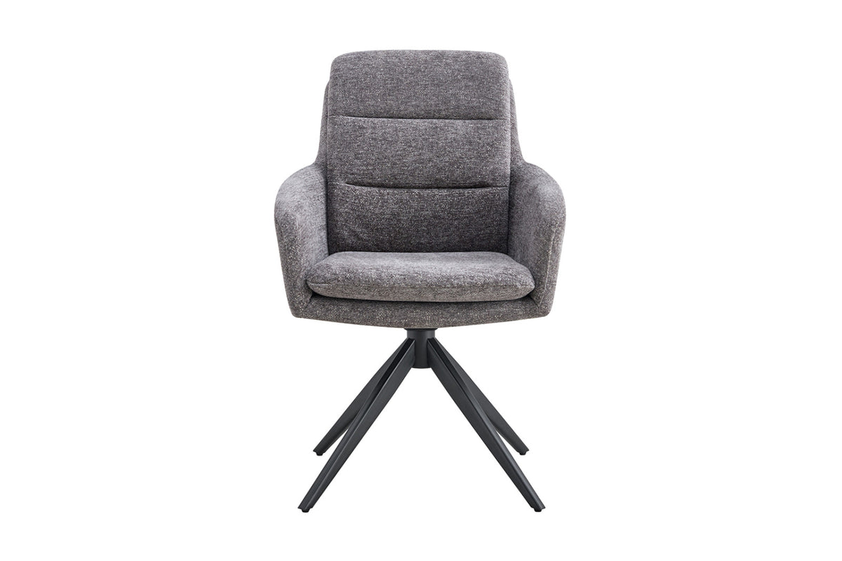 Lot de 2 chaises pivotantes Lisold – Gris foncé