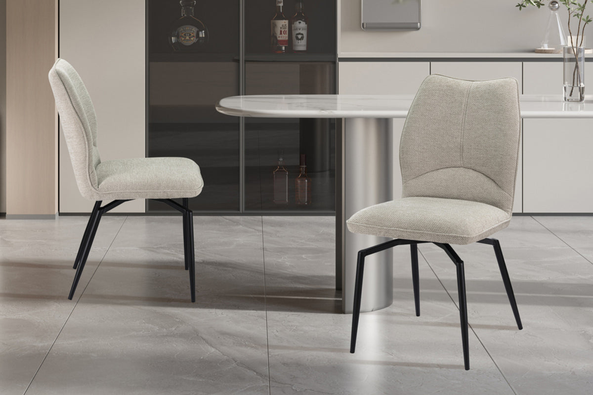 Lot de 2 chaises pivotantes Lara – Écru