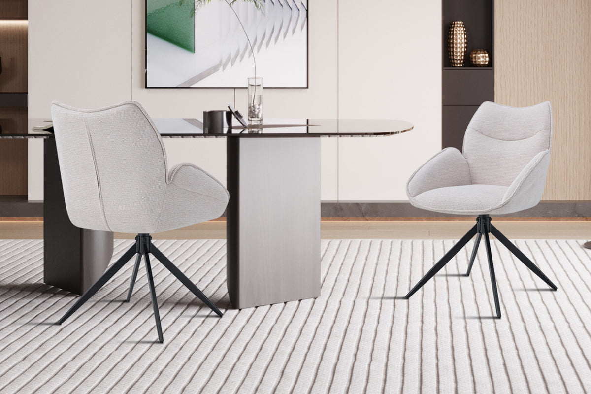 Lot de 2 chaises pivotantes Mahi – Beige