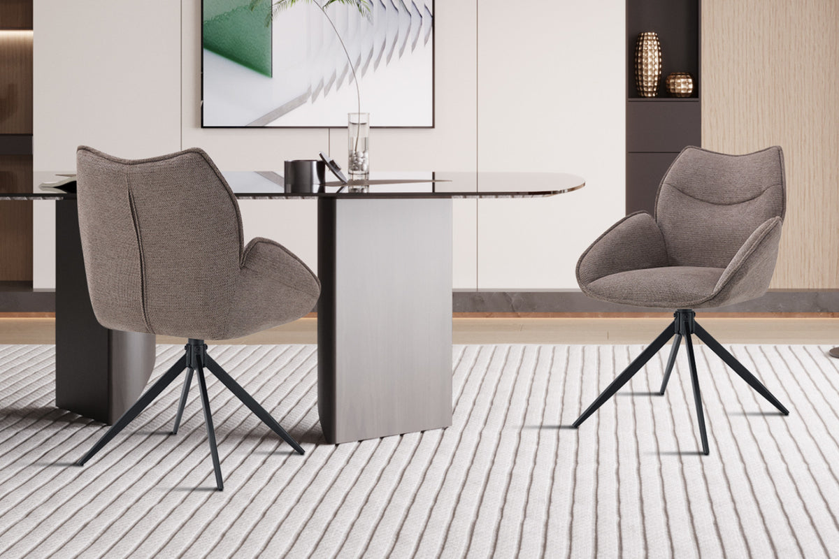 Lot de 2 chaises pivotantes Mahi – Poivre