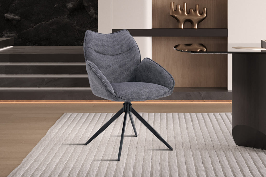 Lot de 2 chaises pivotantes Mahi – Gris foncé