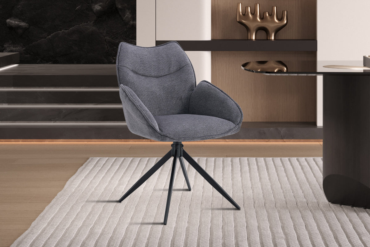 Lot de 2 chaises pivotantes Mahi – Gris foncé