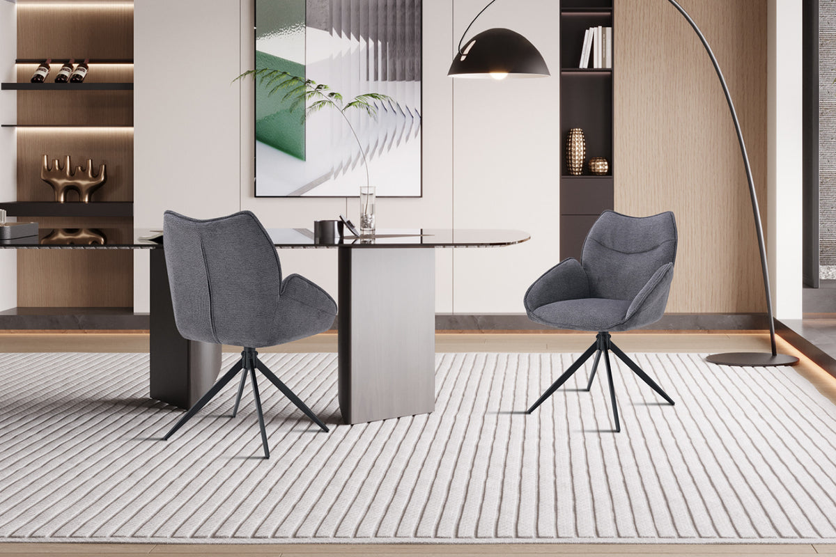 Lot de 2 chaises pivotantes Mahi – Gris foncé