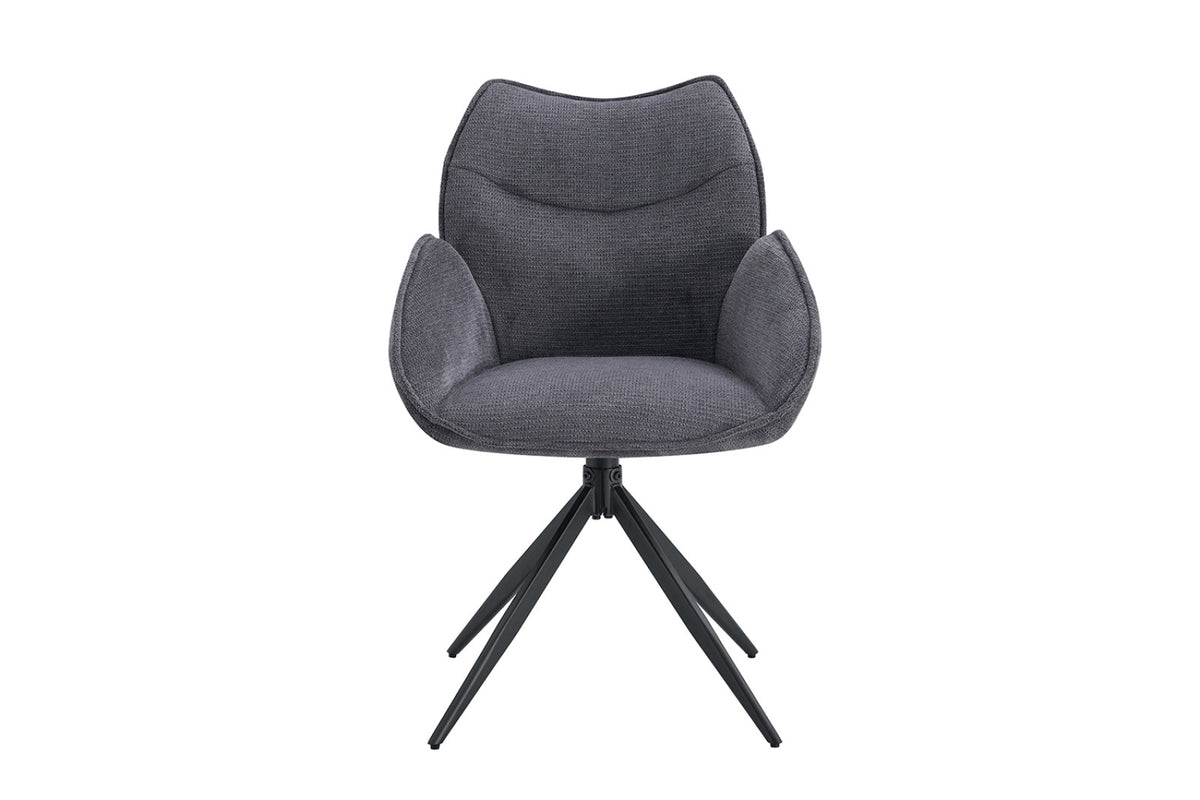 Lot de 2 chaises pivotantes Mahi – Gris foncé