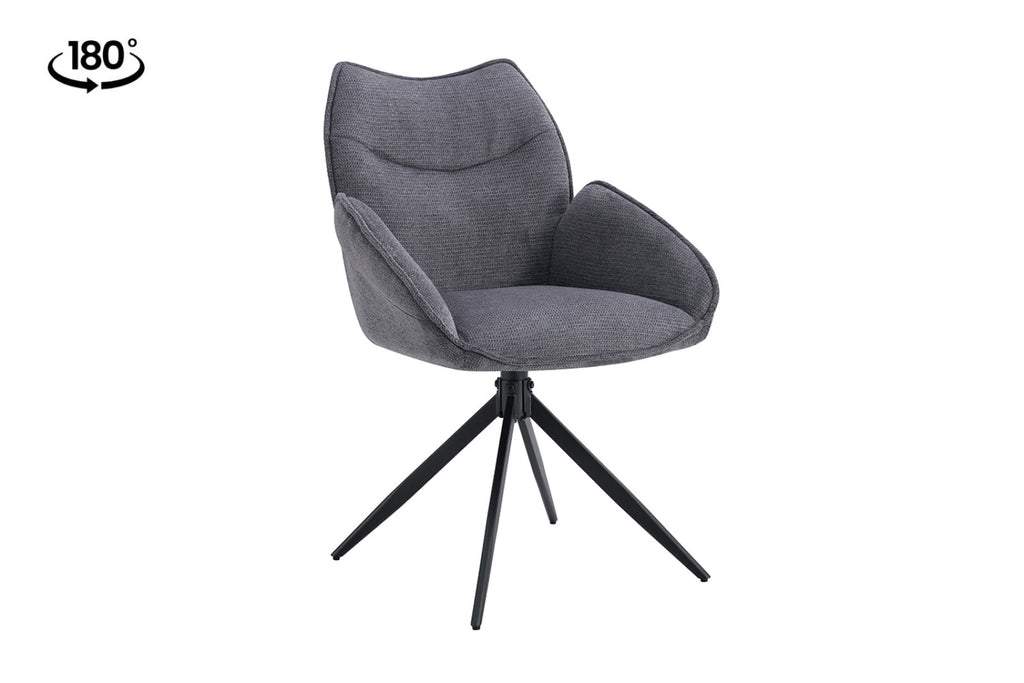 Lot de 2 chaises pivotantes Mahi – Gris foncé