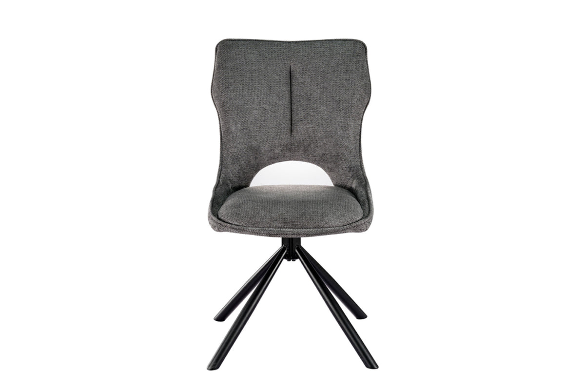 Lot de 2 chaises pivotantes Mori – Gris foncé