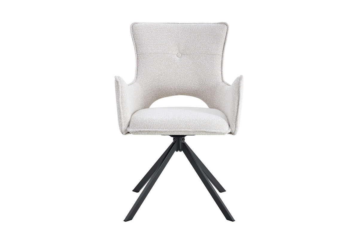 Lot de 2 chaises pivotantes Billy – Écru