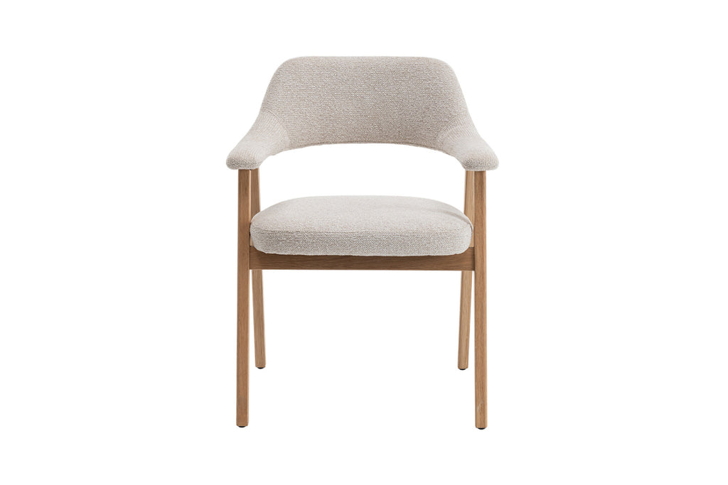 Lot de 2 chaises Coralie – Chêne naturel, tissu beige