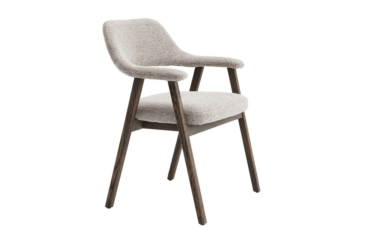 Lot de 2 chaises Coralie – Chêne fumé, tissu sable