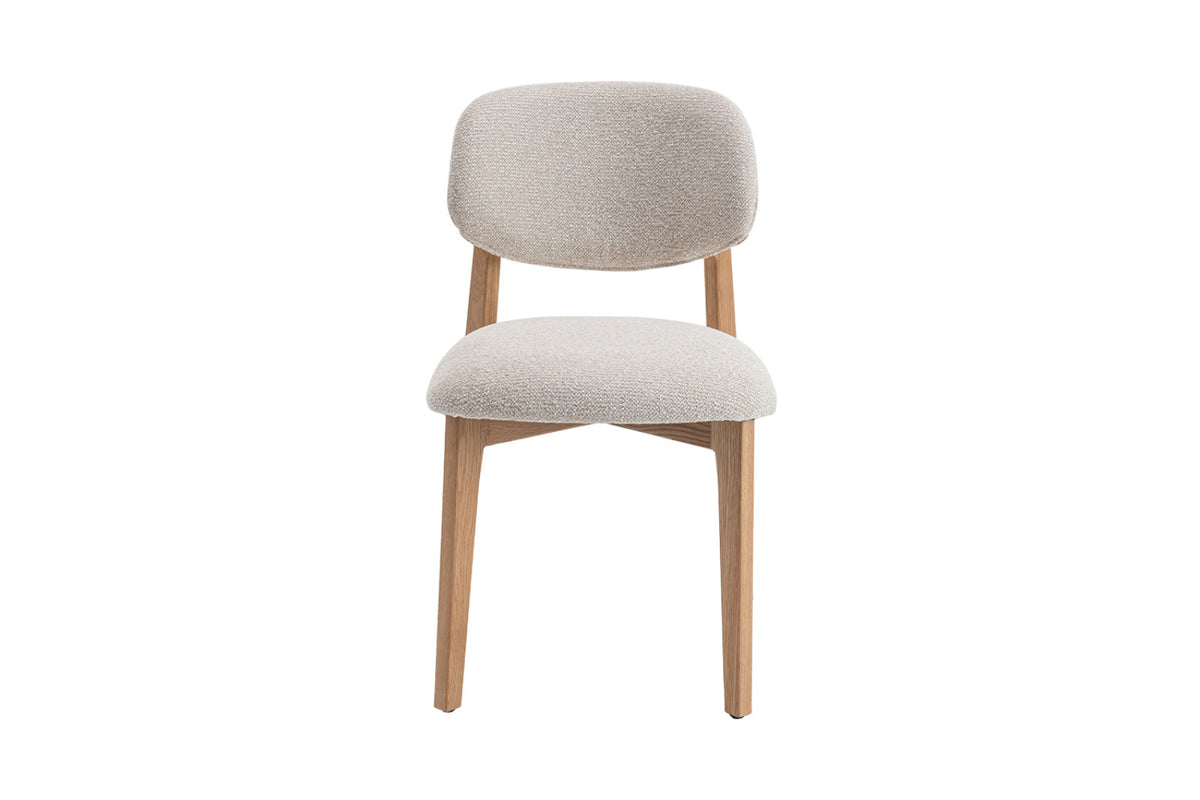 Chaise Carmen – chêne naturel tissu beige monté