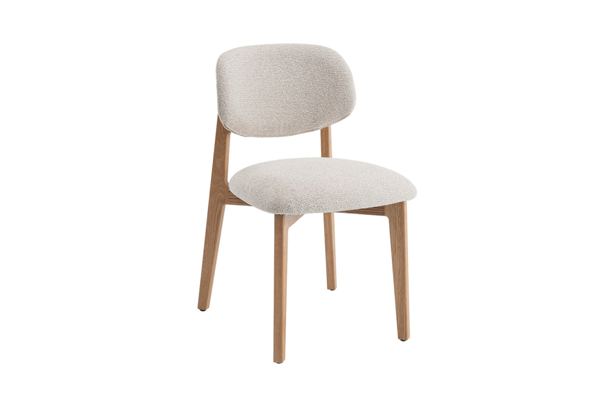 Lot de 2 chaises Carmen – Chêne naturel, tissu beige