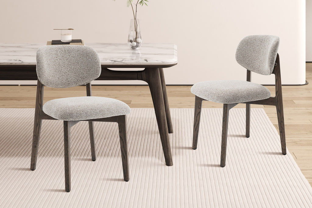 Lot de 2 chaises Carmen – Chêne fumé, tissu sable