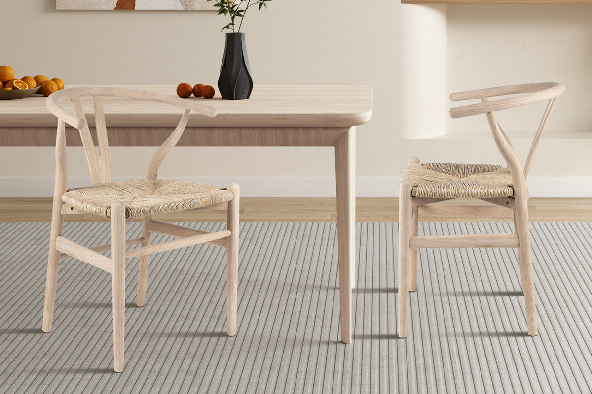 Chaise Bart – bois d'orme avec assisse tissé monté