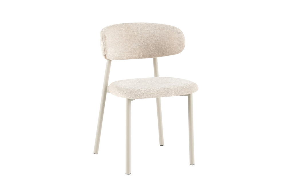 Chaise Coco – gris, tissu beige