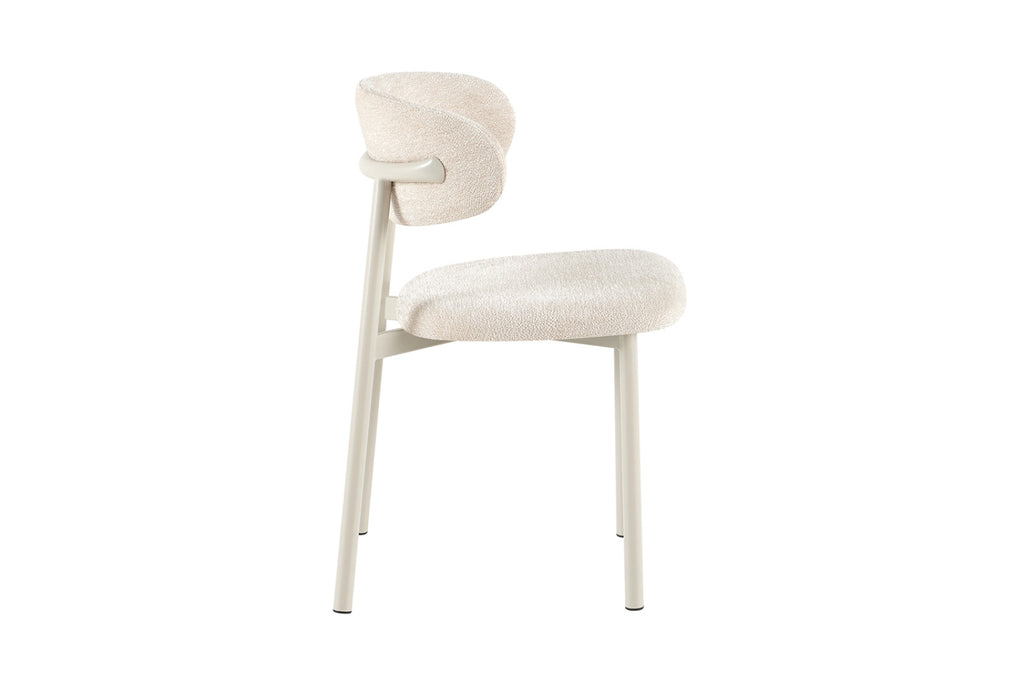 Chaise Coco – gris, tissu beige