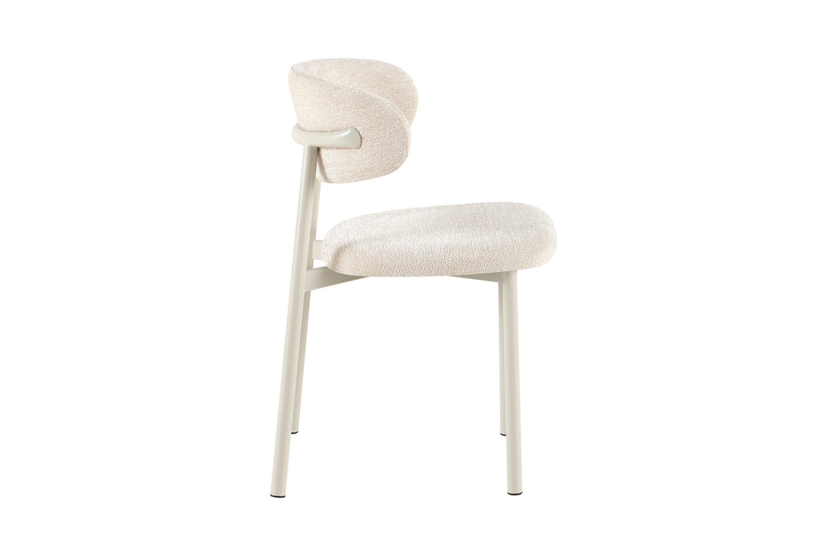 Chaise Coco – gris, tissu beige