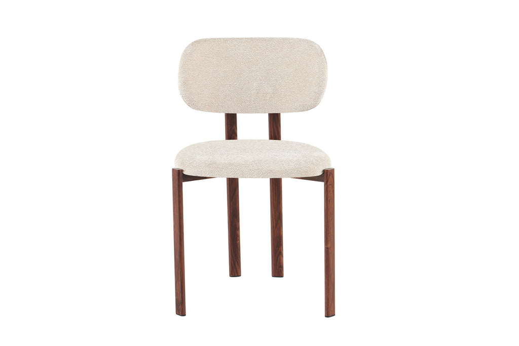 Chaise Jade – noyer, tissu beige