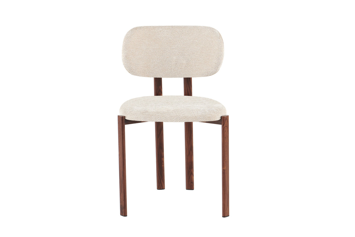 Chaise Jade – noyer, tissu beige